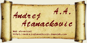 Andrej Atanacković vizit kartica
